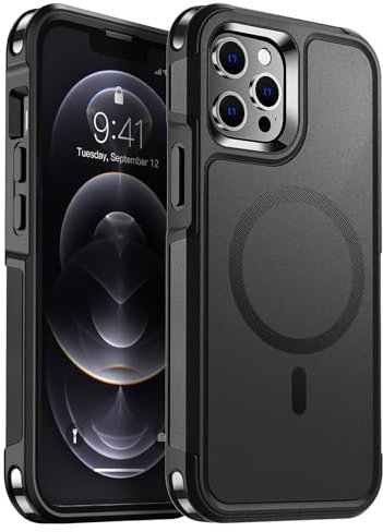 SUPFINE Magnetic for iPhone 12 Pro Max Case, [Compatible with MagSafe][10 FT Military Grade Drop Protection] [Dual Layer Structure Protection] Heavy Duty Full-Body Shockproof Phone Case, Black