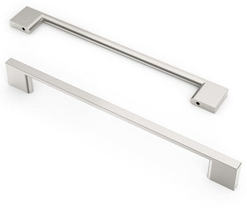 9BUILD 10 Stück Schrankgriffe Gebürsteter Nickel Lochabstand 192mm Griffe für Küchenschränke Möbelgriffe Küchengriffe griffe möbel Küchenschrank Schranktürgriffe EU0035