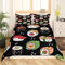 Sushi Muster Bettbezug 135x200 Japanische Art Bettwäsche Set für Kinder Jungen Mädchen Nette Sushi Quilt Cover Japanische Küche Cartoon Dekor Tröster Abdeckung mit 1 Kissenbezug Schlafzimmer Sammlung