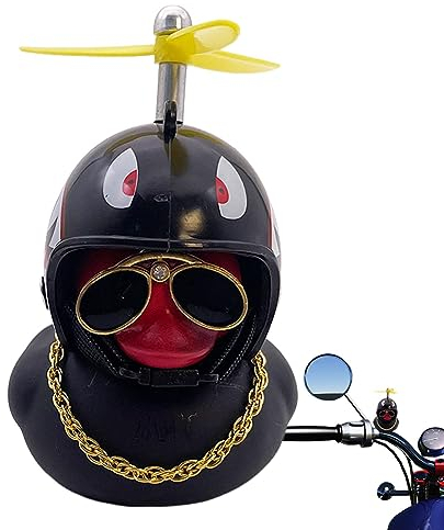 Facynde Auto-Ornamente für Armaturenbrett - Auto-Enten-Ornament - -Gummi-Ente, Autodekoration, Ente mit Propellerhut, Armaturenbrett-Zubehör, Motorrad-Fahrrad-Gadgets