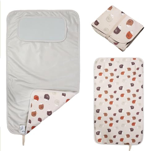 Hamur Home Matelas a Langer de Voyage 40 X 70 Cm Pliable Tapis à Langer pour Bébé - Kit de Voyage Portable Couche Changer Tapis Leger & Compact (Urchin)