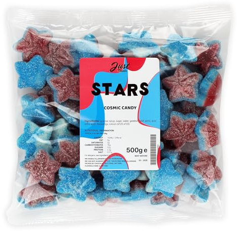 Just Treats Red, White & Blue Stars (500g Share Bag)