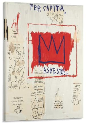 GAJUYL Jean-Michel Basquiat Poster, Graffiti-Kunst-Serie, Poster, Straßenkunst, ohne Titel, Leinwanddruck, dekoratives Gemälde (9219), Rahmen, 45 x 60 cm