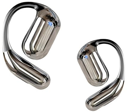 Open Ear Bluetooth 5.3 Headphones, Wireless Earbuds Sport, Over Earphones Built-in Mic with Ear Hooks 50H Playtime Ear Buds LED Display Charging Case, Waterproof Design for Running Fitness in Black