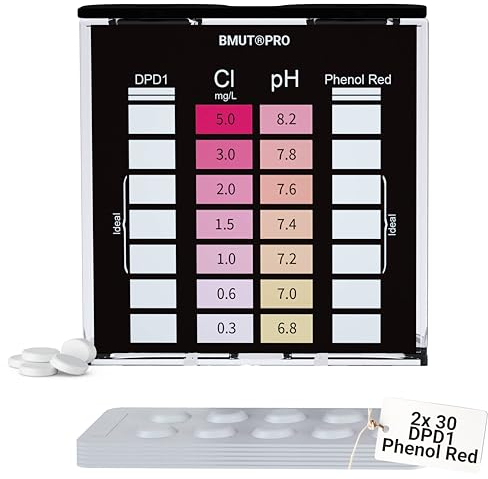 Pool Tester pH und Chlor 2in1 | Wassertester Schütteltest | DPD1 und Phenol Red | Reagenztabletten (2x30 Stück)