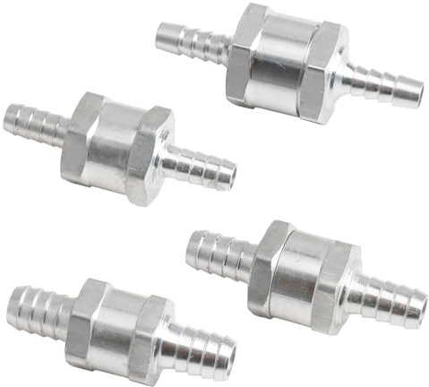 4PCS Rückschlagventil aus Aluminium für Kraftstoff, 6/8/10/12mm Kraftstoff Rückschlagventil für Öl und Wasser, Benzin, DieBsel, Auto, Boot, Motorrad, Vergaser, Niederdruck-Systeme