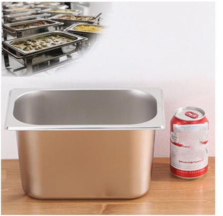NJDQFA Stapelbar Gastro Behälter GN,Spülmaschinenfest Tief Gastronormbehälter,Edelstahl Mahlzeit Zutatenbehälters,1/4（26.5 * 16.5）,20cm1.2side
