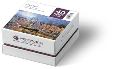 Wentworth Jigsaw Puzzle – Ships Aglow - 40 Pieces - For Adults - Shaped Puzzle Pieces & Themed Whimsies - Great for a Gift