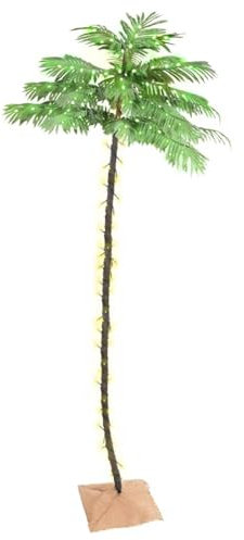 Homgoday Albero di Natale a forma di palma, 252 LED, 400 cm, colore: Bianco caldo