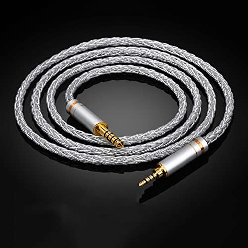 DREEK Pure Silver HIFI Copper 4.4mm Balance A 2.5 Mm Balance Jack Input Cable Adaptador De Audio Balanceado Macho A Macho(0.2 Meters)