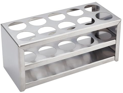 UNICRAFTALE 1 Set 3-Stöckiges Reagenzglashalter 10 Plätze Reagenzglasgestell Reagenzglasständer Edelstahl Röhrchenhalter Laborbedarf Rechteckiger Reagenzglasständer Löcher 30mm Für Klassenzimmerlabor
