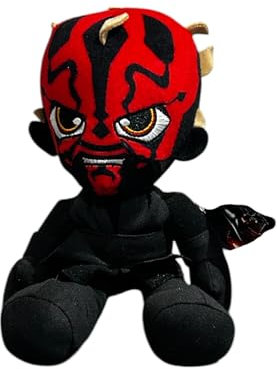 Star Wars Darth Maul Plüschtier mit heftigem Gesichtsausdruck, rot und schwarz, 25,4 cm
