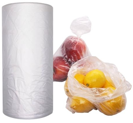 SKIR'CO Sacchetti di plastica trasparente da 22,5 x 40 cm, adatti per alimenti, in HDPE, sacchetti per imballaggio alimentare in rotolo, sacchetti per congelatore, 3000 pezzi