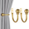 Meplait 2 Pack Curtain Holdbacks, Ball Curtain Holdbacks Curtain Tie Backs Hooks Wall Mounted Curtain Tiebacks Curtain Holders for Drapes (Ball-Gold)