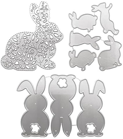 HICOHAND Oster-Stanzformen, 3 Stück, verschiedene Größen, Osterhasen-Stanzformen, Schablone für Scrapbooking, Prägealbum, Muttertag, Weihnachten, Geburtstag, Hochzeit, Karten, Festival-Dekoration