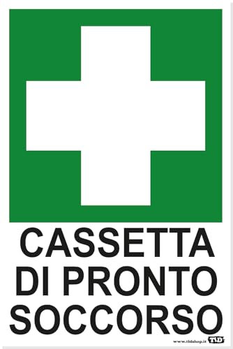 TLDSHOP® - Cartello Segnaletico - CASSETTA DI PRONTO SOCCORSO - Croce Verde - Primo Soccorso - 20x30cm - Pezzi 1 - Materiale: (PVC 3mm(FOREX))