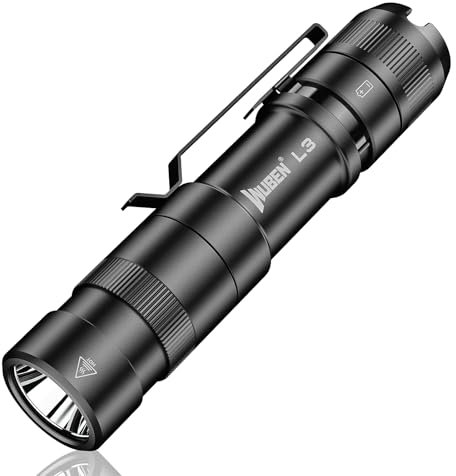 WUBEN L3 Linterna LED Recargable, Linterna Tactica 3000LM Alta Potencia, Doble vía de carga USB C Linterna de Mano Con 7 Modos IP68 Impermeable Para Camping, Senderismo, y Montañismo