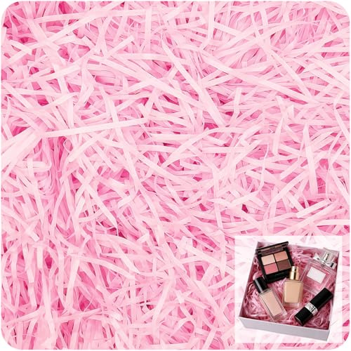 RONGZUBAT 100g Pink Shredded Tissue Paper for Gift Boxes, Hampers, Baskets - Ideal Filler for Birthday, Christmas, Easter, Valentine's Day, Anniversary, New Year Decor