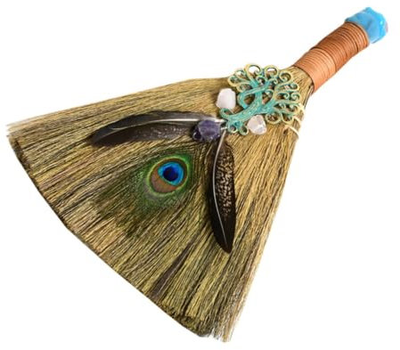 Luxshiny Adorno De Altar para Mujer Colgante De Escoba De Bruja Decoración De Cristal para