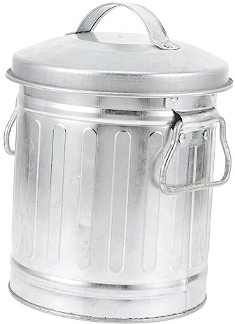 UKCOCO Poubelle Décorative en Fer, Petite Corbeille De Seau, Conteneur De Bureau Original, Couleur Naturelle, Surface Lisse Facile à Nettoyer, pour Salon Et Chambre