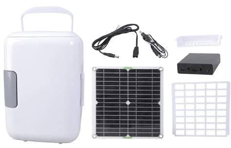HXNH Upgrades Solarbetriebener tragbarer Kühlschrank, kompakter Solar-Kühlschrank, monokristallines Panel-Kühlschrank für Camping, Auto