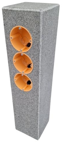Dreifachsteckdose Granit Naturstein G654 50 x 12 x 12 cm Granitsteckdose Gartensteckdose Außensteckdose Natursteinsteckdose Dreifachsteckdose Granitpalisade Steinsteckdose Steckdosensäule