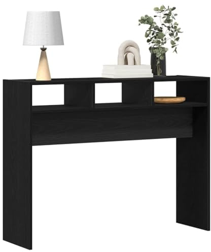 Tomostar Table Console, Console Meuble Table d'entrée de Couloir Chêne Noir 105x30x80 cm Bois d'ingénierie