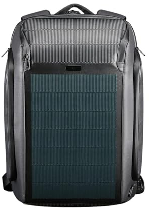 Compatible avec Les Hommes de 15,6 Pouces, Sac à Dos avec Panneau Solaire et Port de Chargement USB, Sac à Dos étanche for Ordinateur Portable