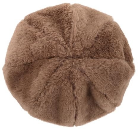 SUPVOX Women Faux Fur Beret Hat for Autumn Winter One Size Khaki