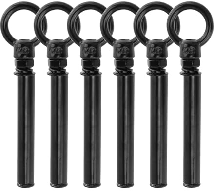 Antrader Tornillos de expansión con tuerca de ojo, tornillos de expansión de elevación de anillo de acero inoxidable 304, 6 piezas de fijación de perno de anclaje de ladrillo de hormigón de pared (M6