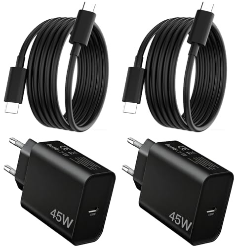 45W Cargador Samsung Carga Rapida,2Pack USB C Cargador y Cable para Samsung S26 Ultrta/S26 Plus/S25 FE/S25 Edge/S24 Ultra/Galaxy S23/S23+/S22 S21 S20,Z Fold 6 7/Z FILP 6 7 Tipo C Movil Rapido Enchufe