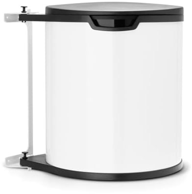 Brabantia Built-In - Cubo de basura, 15 litros, cubo interior de plástico extraíble, color blanco