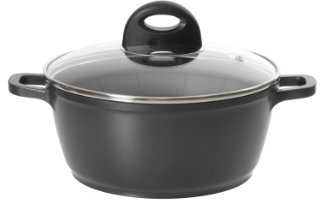 axentiaKochtopf Pandura, Aluguss-Kochgeschirr für Elektro-, Gas- und Glaskeramikkochfelder, mit Glasdeckel, 2.10 Liter, 20 cm Durchmesser