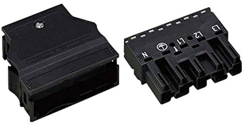 WAGO WINSTA MIDI 770-115/K010-165 Stecker, gerade, Gesamtanzahl der Pole: 4 + PE 25 A, schwarz, 1 Stück