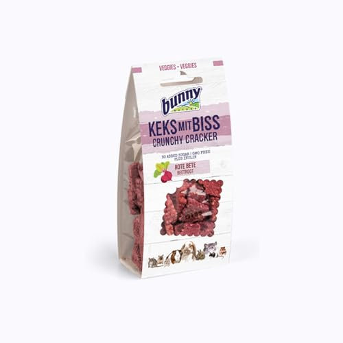 Bunny Nature - Biscuit Croquant - Betterave Rouge | 1 x 50 g | Snack croustillant et sain pour Lapins Nains et rongeurs | comme récompense ou collation