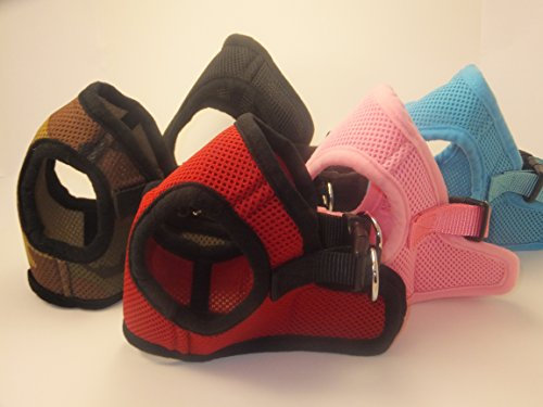 Snazzi Pet Soft No Pull Step-in Dog Harness Small Dog XXS XS Vest for Teacup, Chihuahua, Yorkie, Pomeranian Dog Vest Harness for Puppy Comfy Red Mesh for Puppies (XL 17.5-19.5 13-17 lbs)