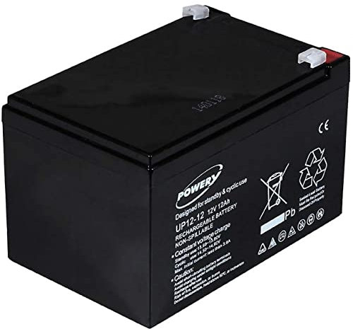 Batterie gel-plomb Powery pour Peg Perego alimentation de secours 12V 12Ah (compatible to 14Ah)