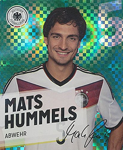 Carte pailletée REWE DFB Coupe du monde 2014 Mats Hummels n° 5 / 34 autocollants
