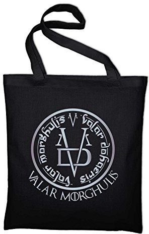 STYLETEX23 Valar Morghulis Dohaeris GOT Jutebeutel Baumwolltasche, schwarz