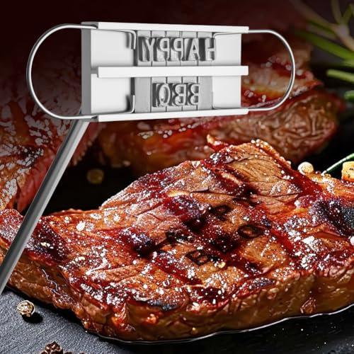 WAJJ BBQ Branding Iron with Changeable Letters Creative Barbecue Steak Names Press Tool for Grilling Outdoor