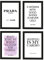 PICSonPAPER Poster 4er-Set Beauty & Fashion, Schwarz gerahmt DIN A4, Marfa, Coco, Poster, Dekoration, Wandbild, Geschenk, Fashion, Mode (Schwarz gerahmt DIN A4)