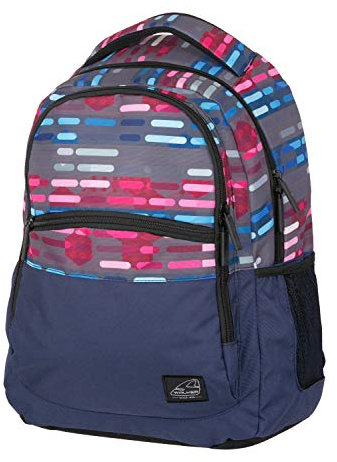 Schneiders Vienna 42264-146 - Rucksack Base Classic, Line Blue Pink, ca. 32 x 45 x 21 cm, ca. 30 Liter, Mehrfarbig