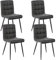 Lestarain Esszimmerstühle 4er Set Küchenstuhl Polsterstuhl Wohnzimmerstuhl Samtstuhl Sessel mit Rückenlehne, Metallbeine, Sitzfläche aus Samt, Dunkelgrau