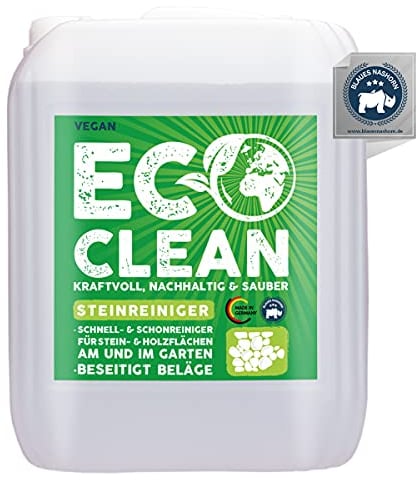 Eco Clean® Steindusche 5L hochwirksamer Steinreiniger außen - zuverlässiger Grünbelagentferner ohne Schrubben - Made in Germany