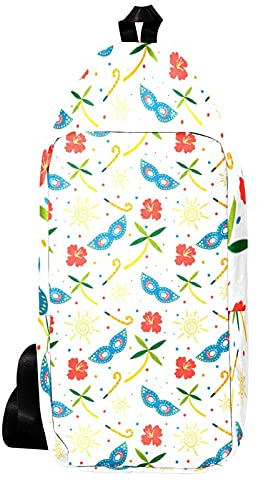 EZIOLY Bunter Karnevals-Sonnenblumen-Schulter-Rucksack, Schultertasche, Umhängetasche, Reisen, Wandern, Tagesrucksack für Männer und Frauen