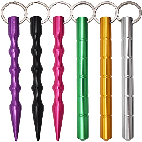 saijer Kubotan,Llavero Defensa Autodefensa con Llavero y Mango Corrugado Ergonómico Martillo Emergencia Disfrazado para Mujeres y Niños Autodefensa Escape de Emergencia Unisex Multicolor(6 Piezas)