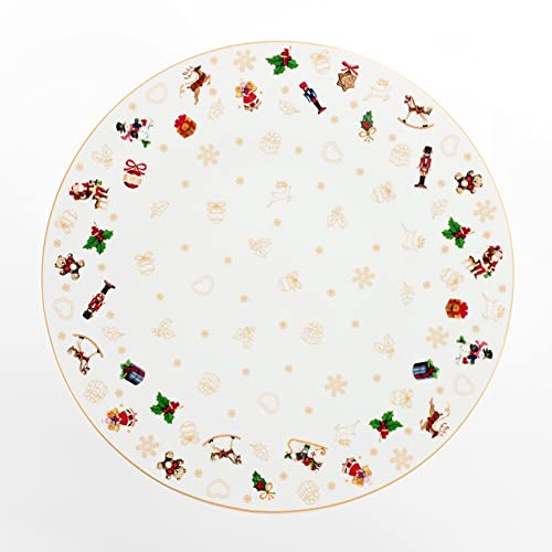 WEISSESTAL PIATTO PANETTONE 28xH2,7CM TOYS NATALE