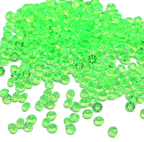1000 Stück Acryl Deko Diamantkristalle 4mm Glitzer Streudeko Tischschmuck Funkelnd Dekosteine Kristalle Konfetti Diamanten zum DIY Verzieren Tischdeko Hochzeit Taufe Verlobung Valentinstag,Grün