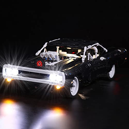BrickBling Led Licht Set Kompatibel mit Lego Dom's Dodge Charger (Kein Modell), Dekorations Led Beleuchtungs Set für 42111 Technic Rennwagen Rennauto für Kinder und Erwachsene