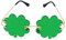 MoKo Brille, 1 Stück Lustige Brillen aus Stahl & PC für St. Patricks Day Festival Urlaub Party, Sonnenbrille Partybrille Partyzubehör mit Vierblättrigem Kleeblatt für Erwachsene Kinder - Grün